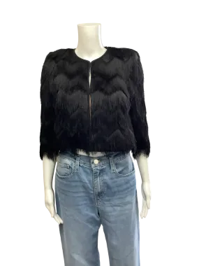 BCBGMAXAZRIA Women's Fringed Bolero Jacket Size: S