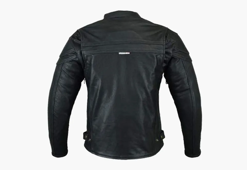 BGA Sturgis Men Leather Motorcycle Jacket Black