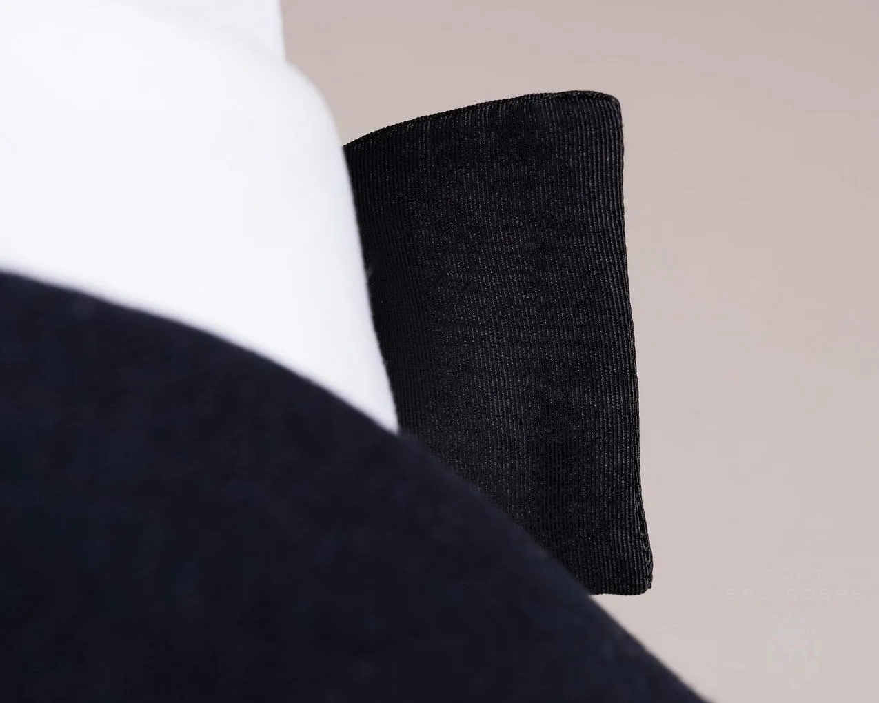 Black Single End Silk Moiré Bow Tie