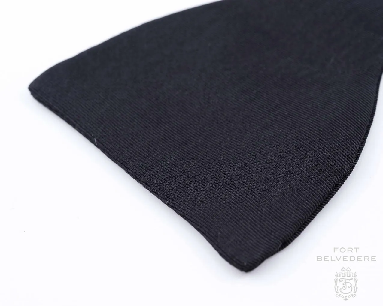 Black Single End Silk Moiré Bow Tie
