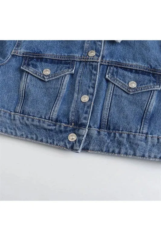CY989 Denim Cropped Jacket