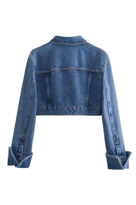 CY989 Denim Cropped Jacket