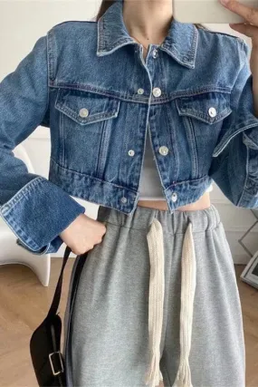 CY989 Denim Cropped Jacket
