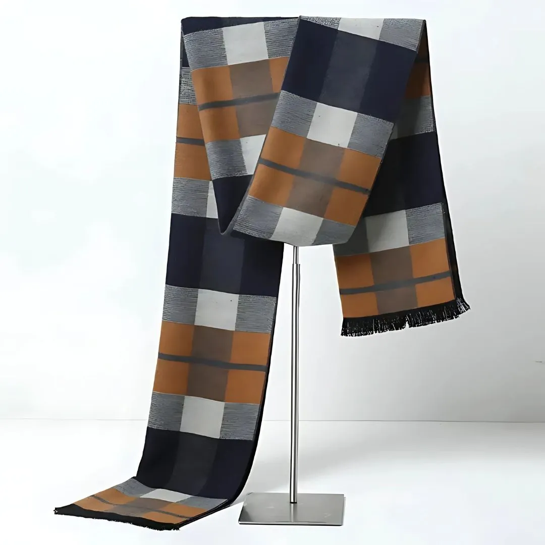 Designer Men's Cashmere Plaid Scarf