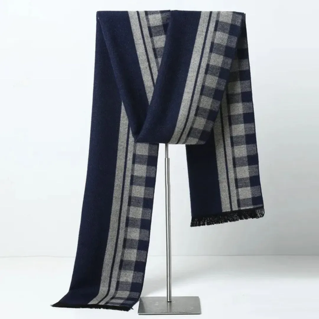 Designer Men's Cashmere Plaid Scarf