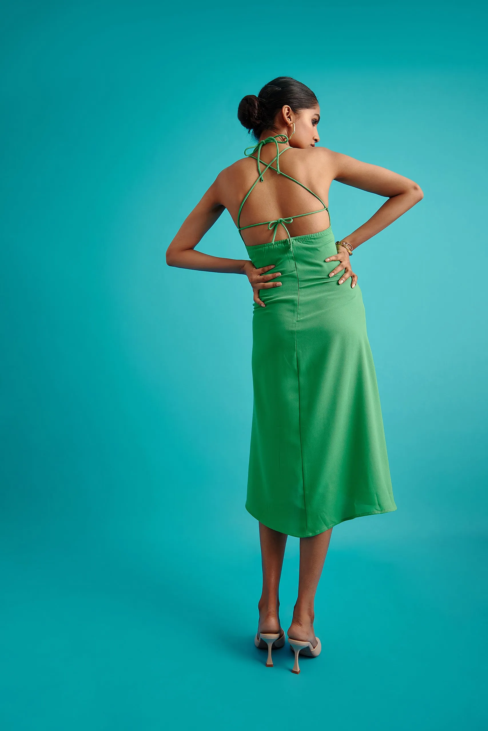Front Ruched Slip Dress