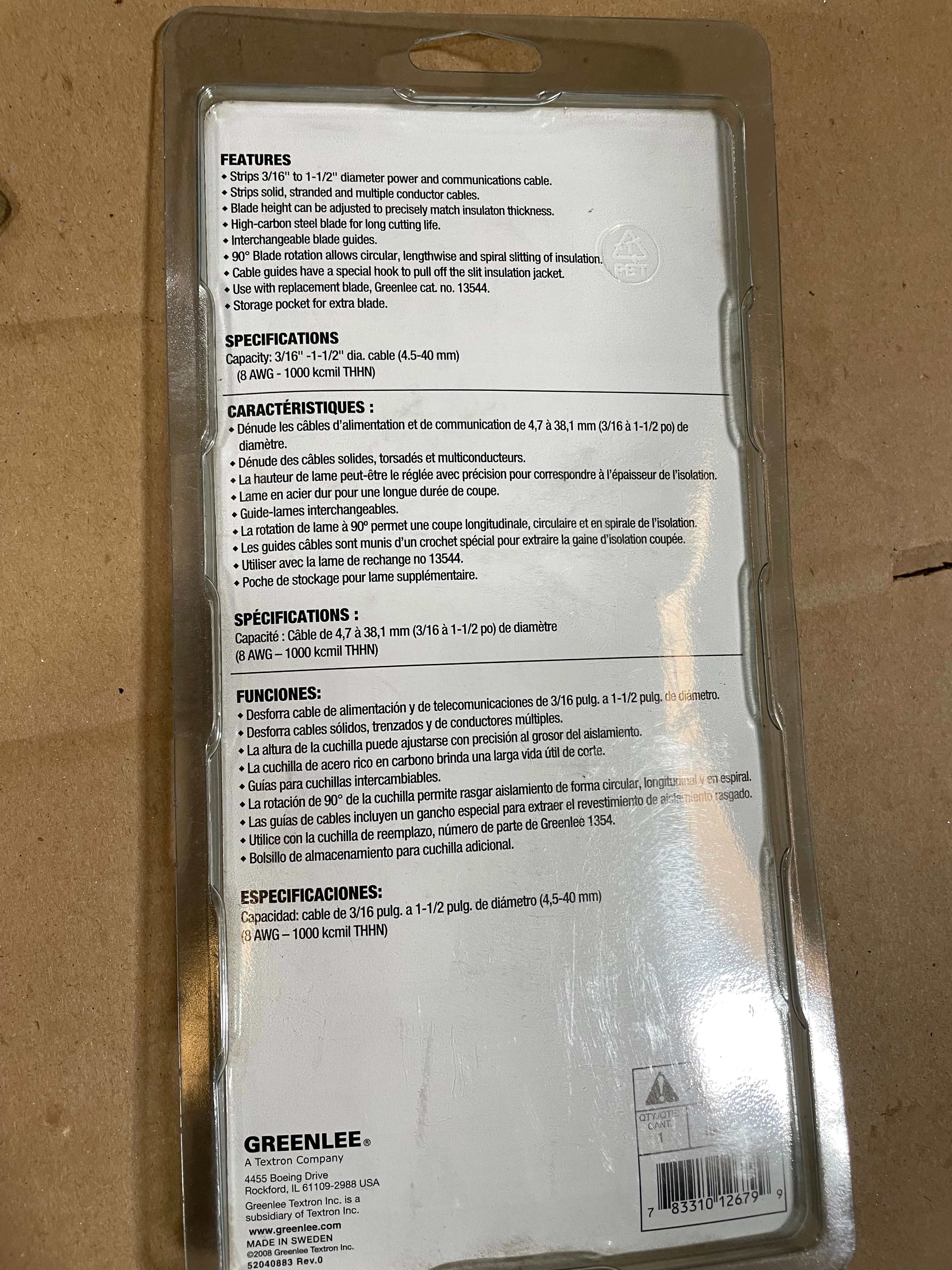 Greenlee 1903 Cable Stripper - New Surplus