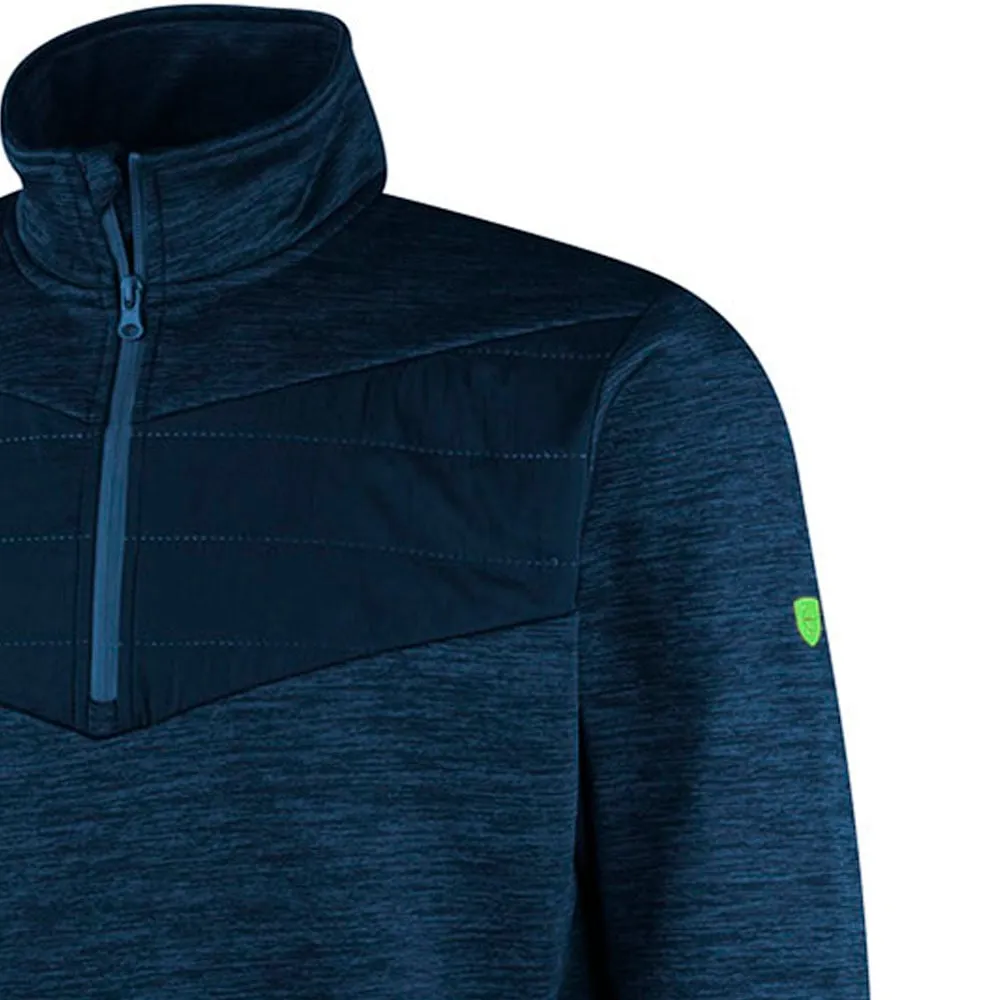 Island Green Top Layer With Padded Yoke Pullover - Navy Marl