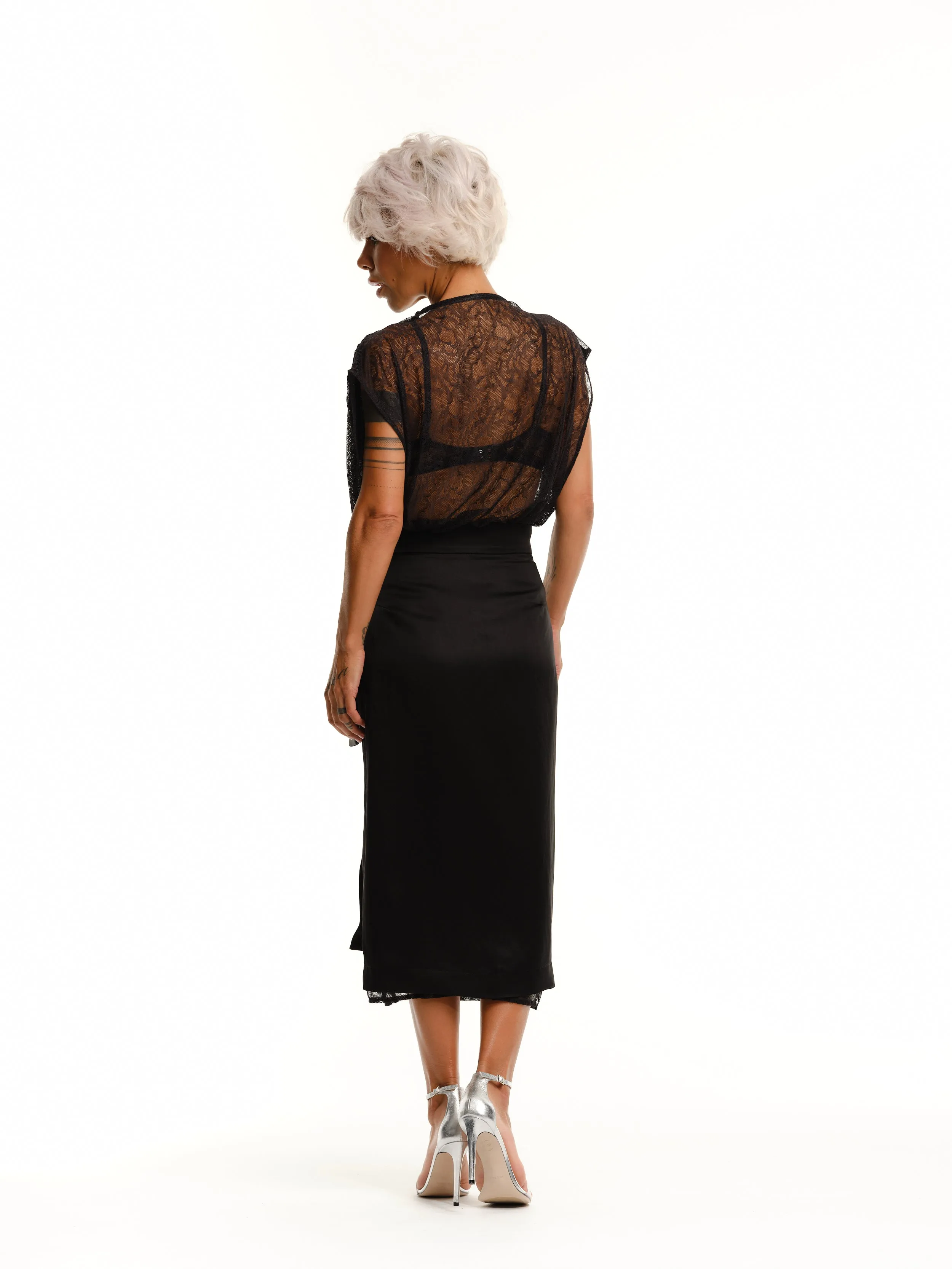 Lace Dress and Wrap Skirt Co-Ord Set