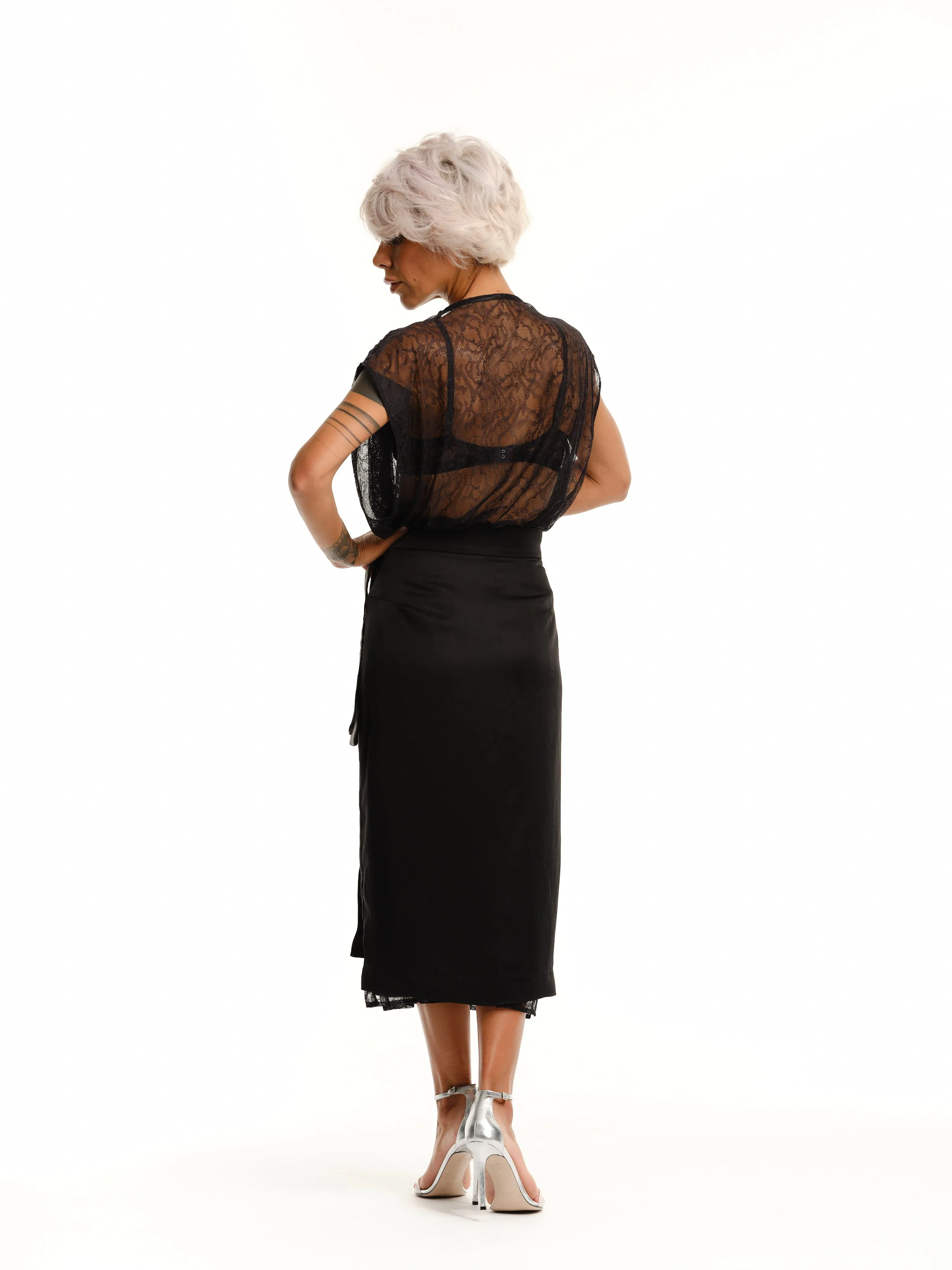 Lace Dress and Wrap Skirt Co-Ord Set