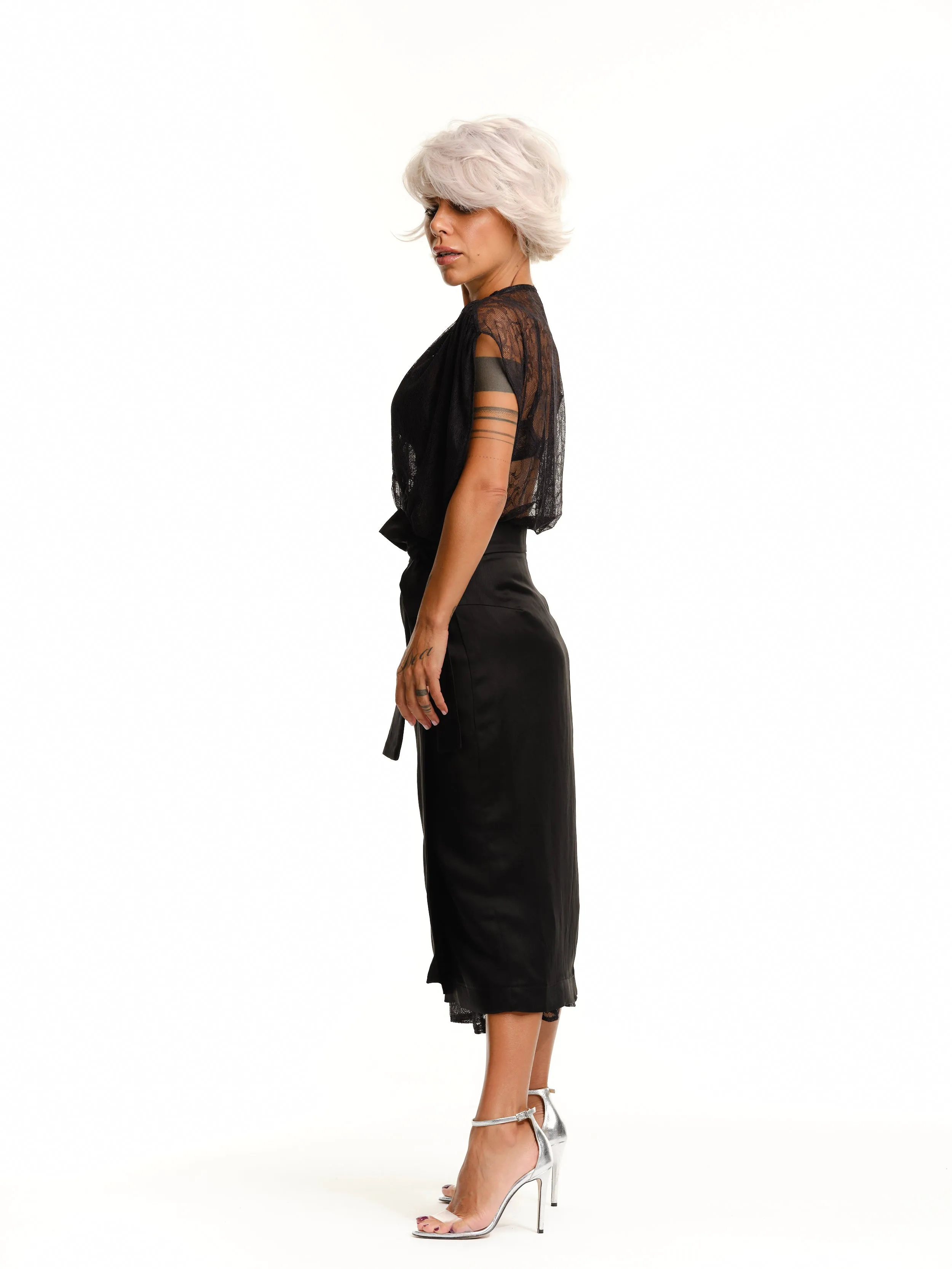 Lace Dress and Wrap Skirt Co-Ord Set