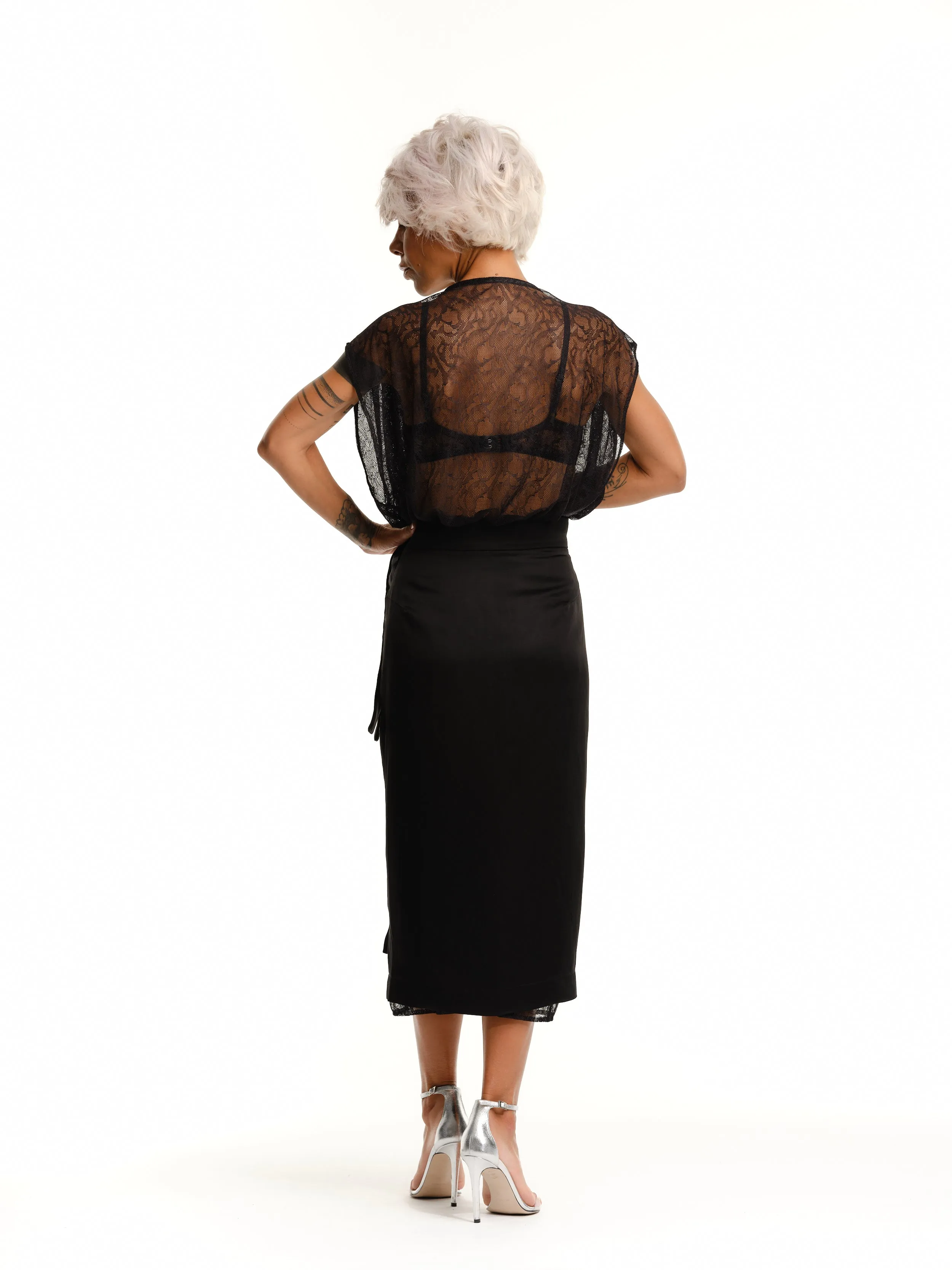 Lace Dress and Wrap Skirt Co-Ord Set