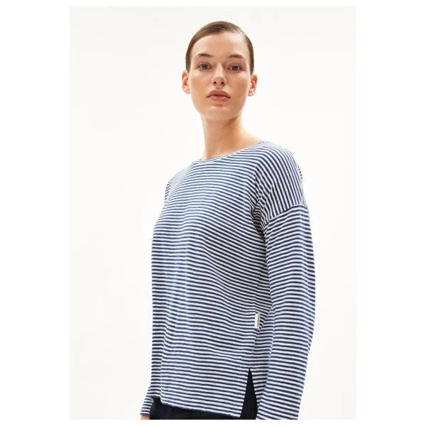 Longsleeve XIANAA LOVELY STRIPES faded indigo-oatmilk | ARMEDANGELS