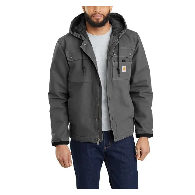 Men's Relaxed Fit Washed Duck Sherpa-Lined Utility Softshell Jacket