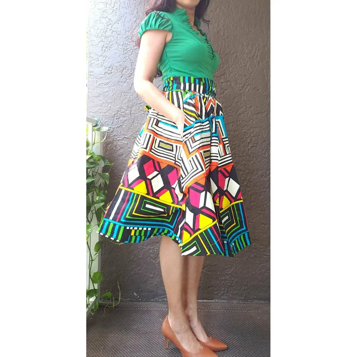 Mid Length Middi Maxi Skirt- Multi Color