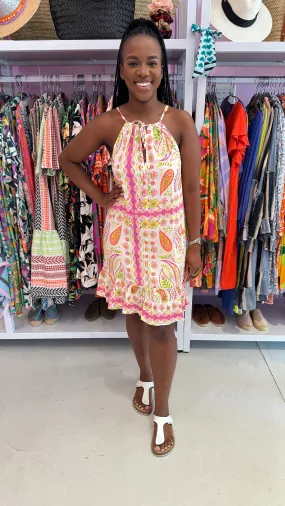 Mila Dress - White Paisley