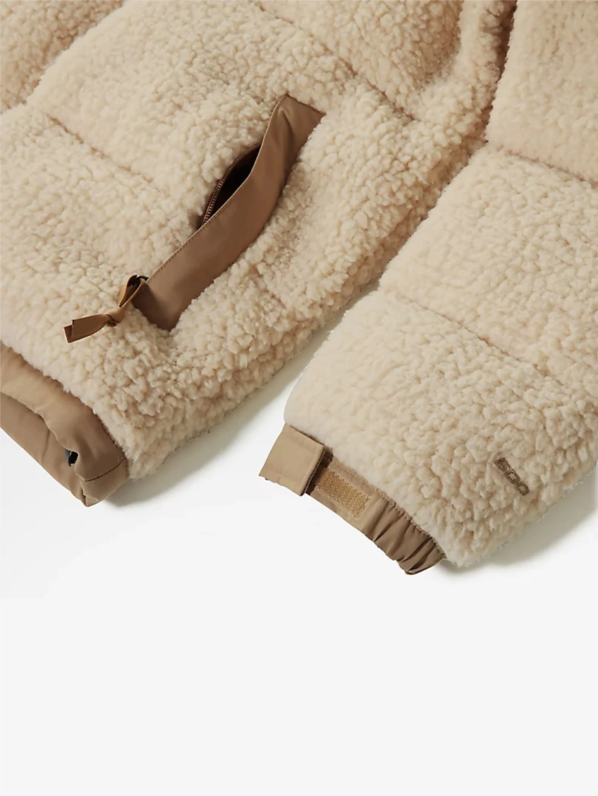 Piumino in Tessuto Sherpa Beige
