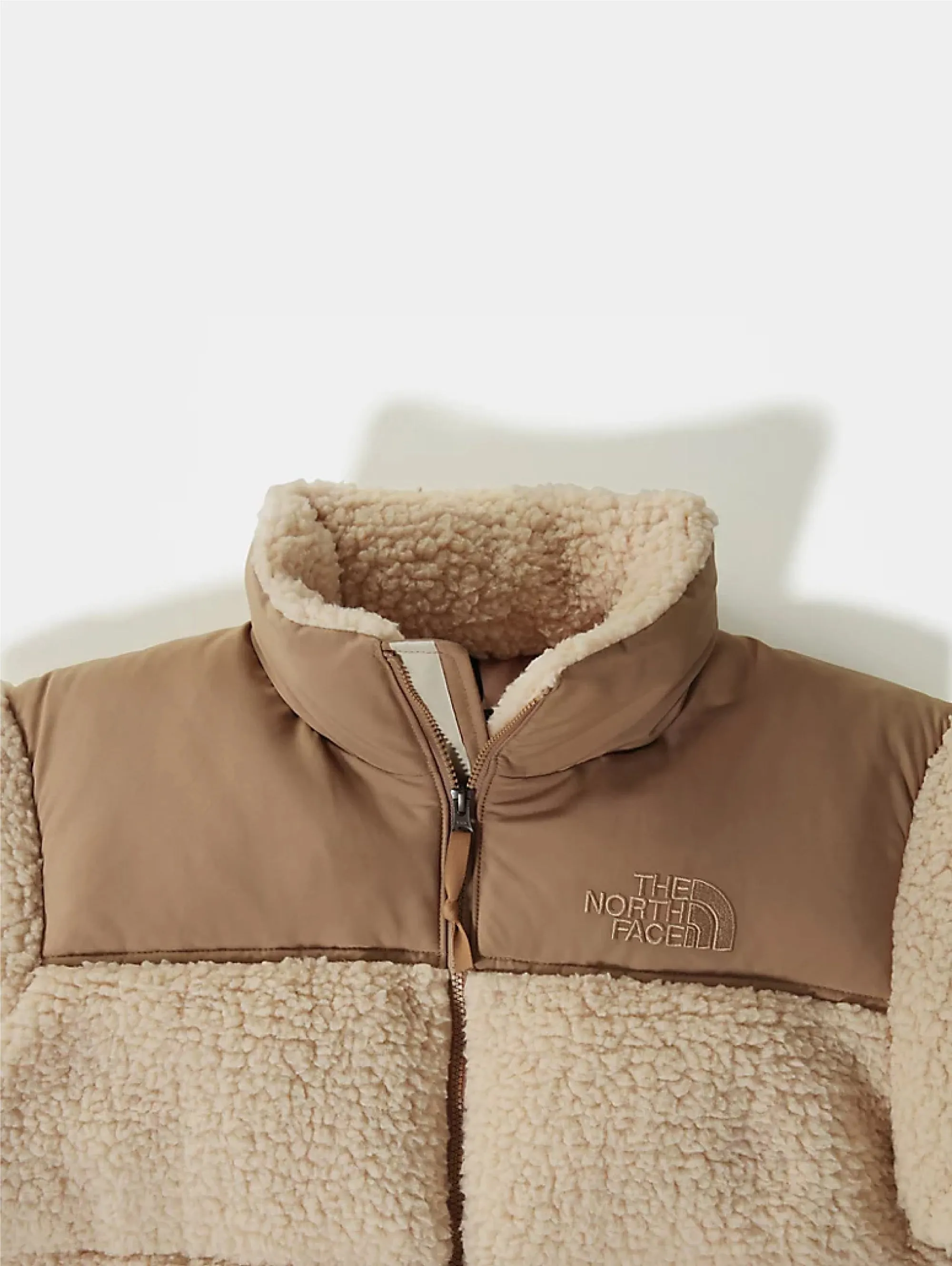 Piumino in Tessuto Sherpa Beige