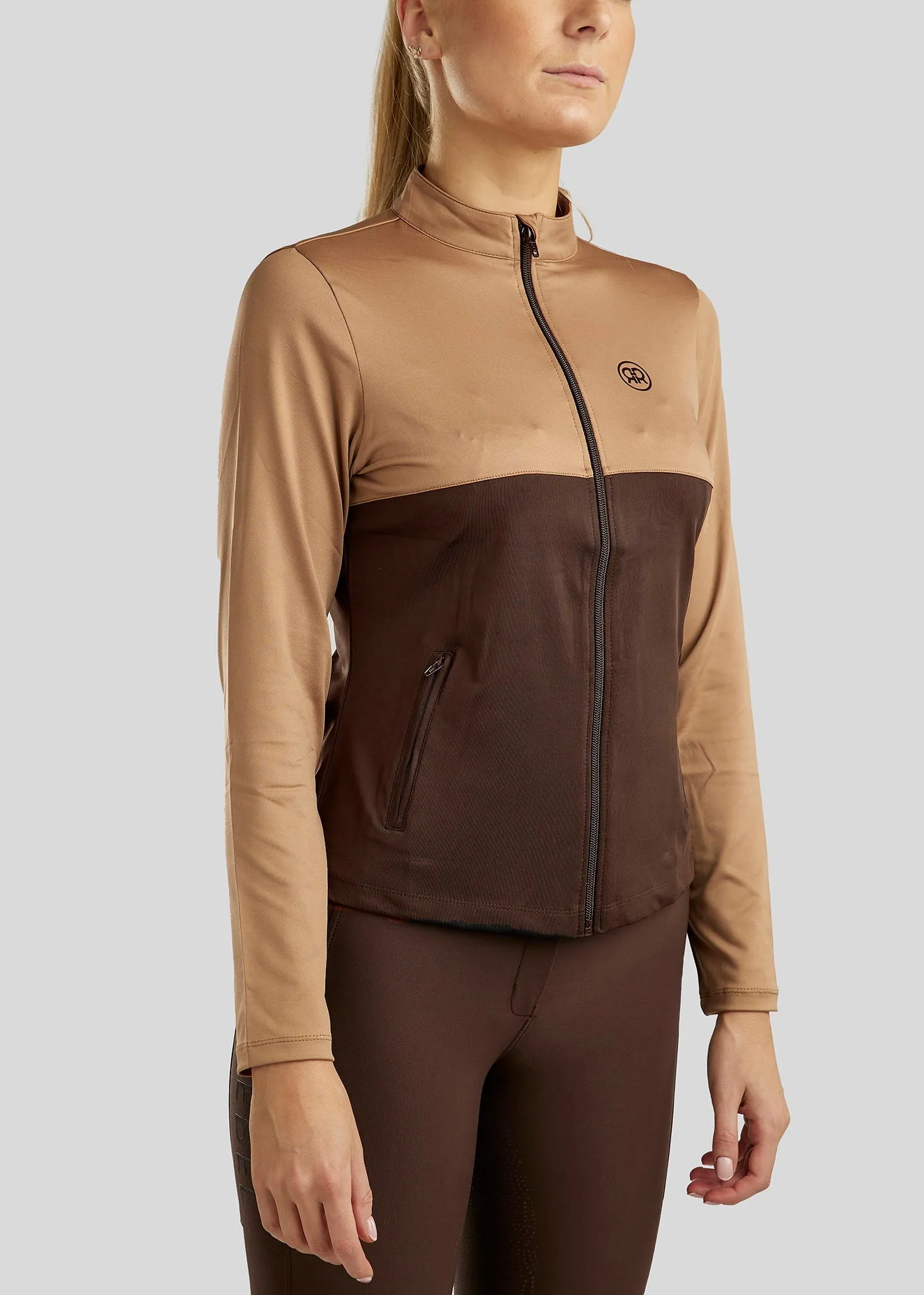 REBEL Block Colored Full Zip Jacket - Latte