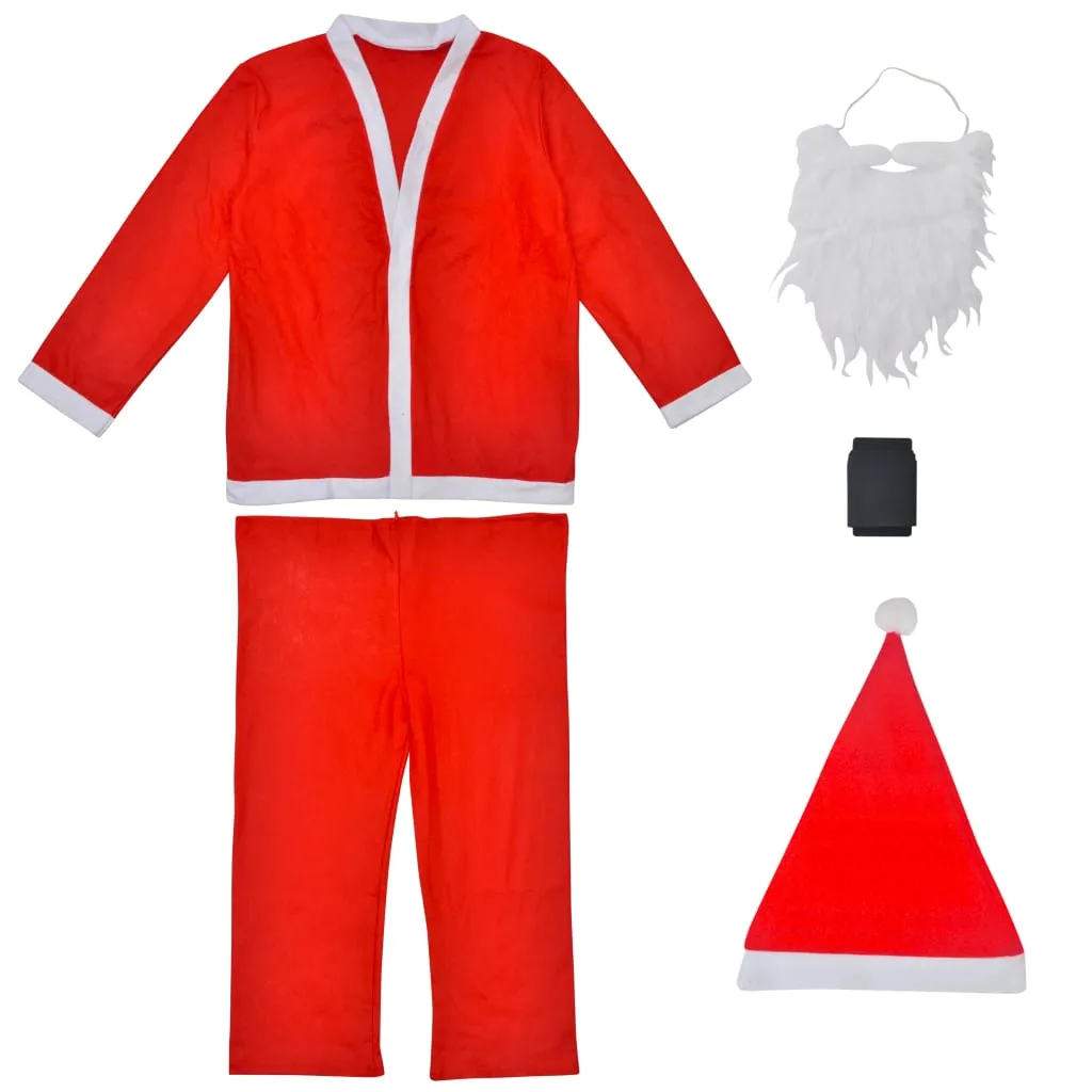 Santa Claus Christmas Costume Set - Premium Quality, One Size Fits Most, Includes Hat, Jacket, Trousers, Belt & Beard