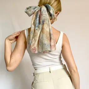 Sheer Watercolor Painting Floral Vintage Scarf