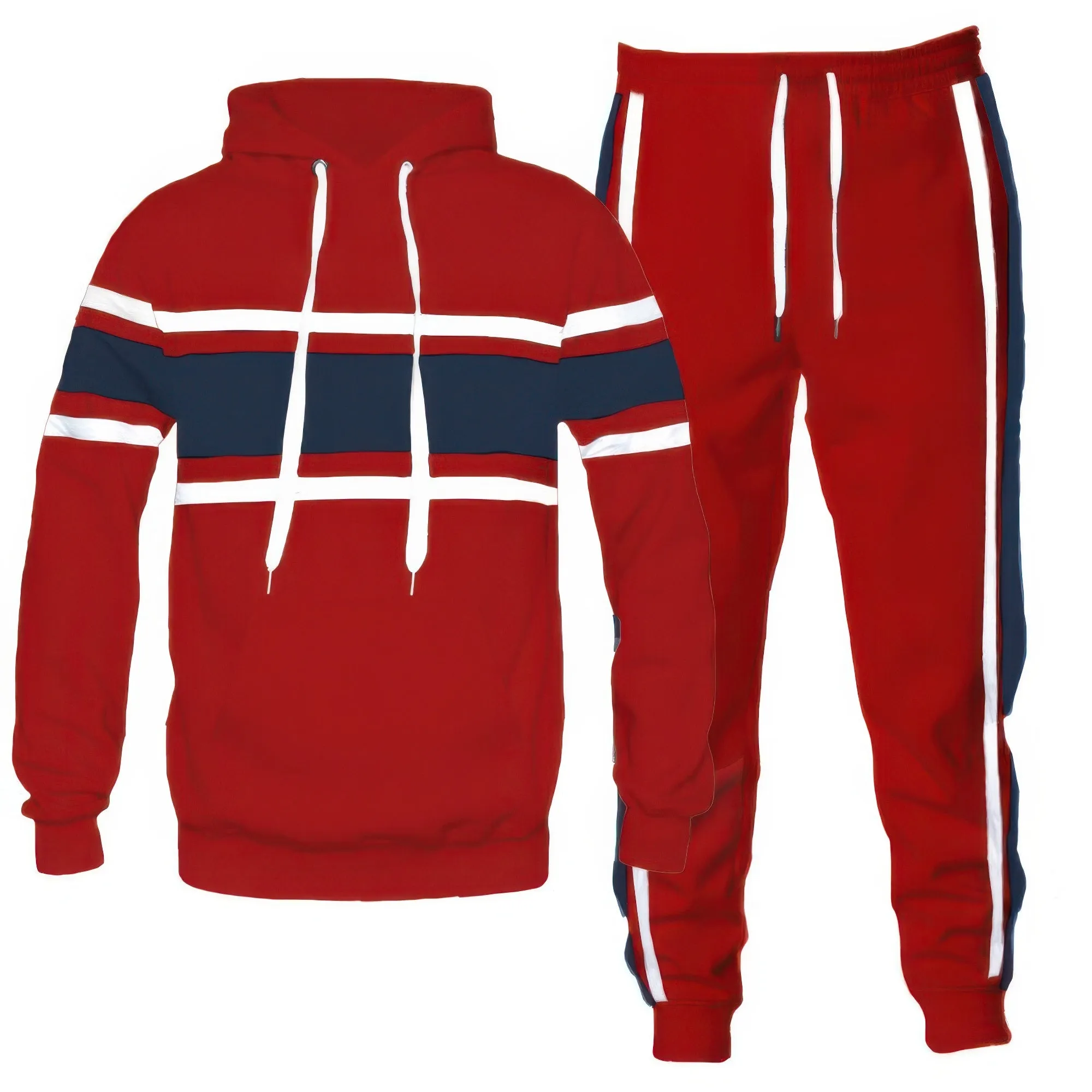 Solid With Three Stripe Pullover Hoodie Set