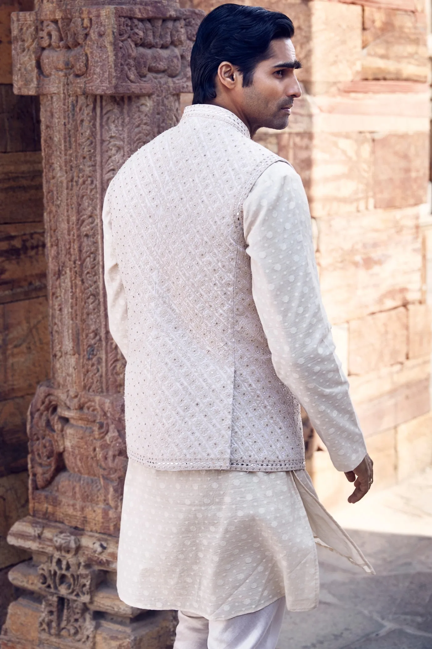 The Nayab Dandy Jacket with a Saada Kurta