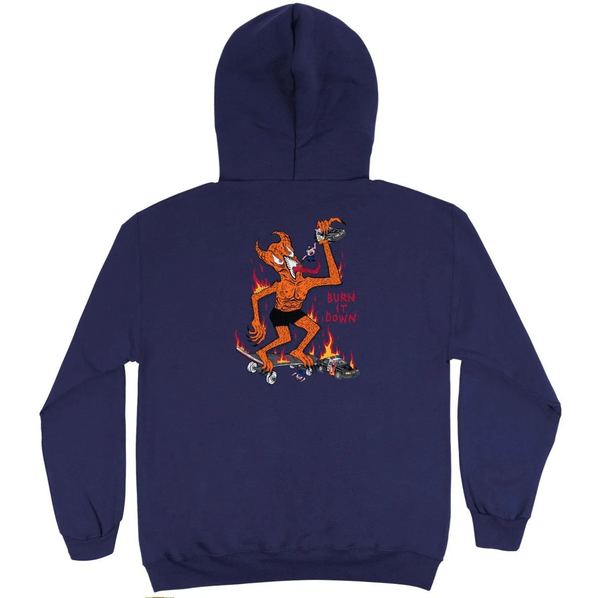 Thrasher Burn It Down Hoodie - Navy